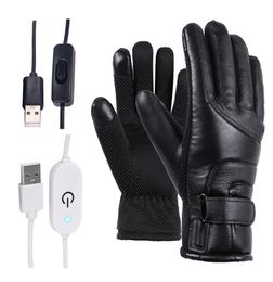 Winter Electric Heated Gloves Windproof Cycling Warm Heating Touch Screen Skiing Gloves USB Powered For Men Women 2011043704422