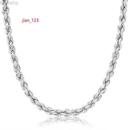 Pendant Necklaces Real Solid 10K 14K 18K 24K Solid Gold Rope Chains For Men Hip Hop Necklace 240302