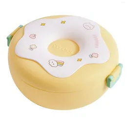 Dinnerware Round Cartoon Plastic Lunch Box Microwavable Bento Container Suitable For Kids And Adults