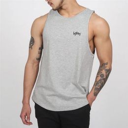 Mens Bodybuilding Tank Tops Summer Gym Clothing Casual Male Sleeveless Vest Shirts Top Men Fitness 240430