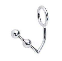 Anal Hook Anus Shackle with Dual Beads 2 Balls Stainless Steel Butt Plugs New Design Rope BDSM Bondage Gear Accessory Sex Toys8564088