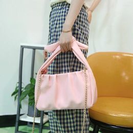 Bag Fashion Women's Cloud Chain Shoulder Red Pink 2024 Style Net Handbags & Crossbody Bags Cow Leather Totes