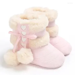 First Walkers Meckior 2024 Winter Warm Snow Baby Boots Fluff 4-Colors Indoor Cottton Soft Rubber Born Infant Toddler Boy Girl Shoes