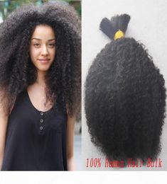 100g Afro Kinky Bulk 1 Bundles Human Braiding Hair Bulk No Weft Mongolian Kinky Curly Bulk Hair For Braiding Hair2880913