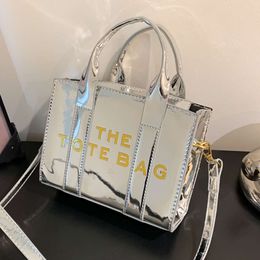 Patent Leather Small Top-handle Bag for Womens Fashion Letter the Tote Bag Adjustable Strap Ladies Crossbody Bag Square Handbag