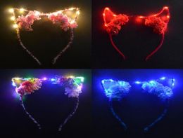 Party Decoration LED Blinking Light Cosplay Devil Headband Leopard Ear Headwear Demon Horn Hair Hoop Decor Wedding Birthday4753589