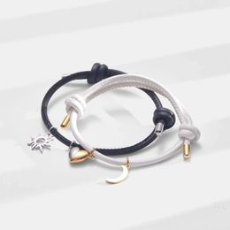 Magnetic Heart Couple Bracelet Stainless Steel Sun Moon Charm Long Distance Relationship Jewellery Trendy Friend Gift 240423