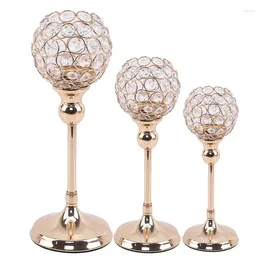 Candle Holders 1 Pcs Crystal Holder Wedding Party Table Tealight Candlestick S/M/L (Without Candle)