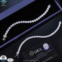 Wholesale Vvs Diamond Tennis Chain Hip Hop Gra d Moissanite Necklace Bracelet Fine Jewelry 925 Silver for Men Women