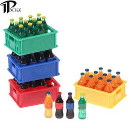 Doll House Acessórios Simular mini brinquedos de alimentos Soda bandejas de mini casas de boneca de boneca de simulação supermercados mini -garrafas de bebidas acessórios de bebidasl2405