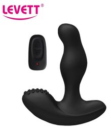 LEVETT Men Prostate Massager Silicone Butt Plug Anal Vibrator Rotating Stimulator Man Sex Toys For Men Couples juguetes eroticos Y8165492