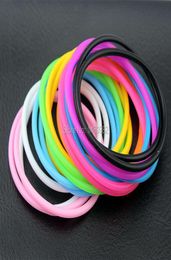 Charm Bracelets 20PCS Neon Fluorescent Luminous Wristband Rubber Bands Unisex Bangles Glow YB012521947