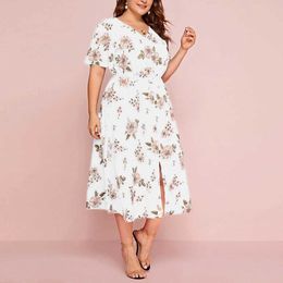 Basic Casual Dresses Floral ultra-fine long skirt womens clothing 2023 summer plus size Bohemian beach sun skirt large womens elegant Westidos skiingL2405