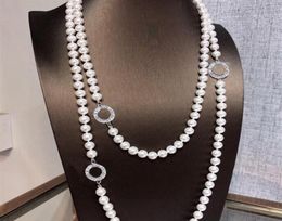 fashion long pearl beaded necklace sweater chain beaded necklaces with stone wedding gift270x8111868