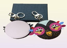 Cute Owl Keychains Designer Animal Fur Chick Car Keyring Chain Charms Leather Coin Cards Keys Holder Purse Zipper Pocket Bag Penda1468966