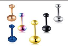 Mix 6 Colors Belly Button Rings Steel 14G Navel Ring Screw Women Piercing Barbell Body Jewelry 100pcs1337488