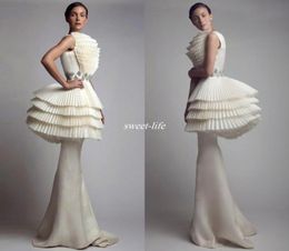 Krikor Jabotian 2020 Evening Gowns Peplum Mermaid Ruffles Satin Full Length Fashion Arabic Style Celebrity Formal Party Dresses fo8773230