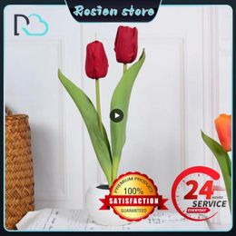 Table Lamps Tulip LED Flower Lamp Simulation Night Light Home Decoration Atmosphere Romantic Potted Gift For Office Room Bar Cafe