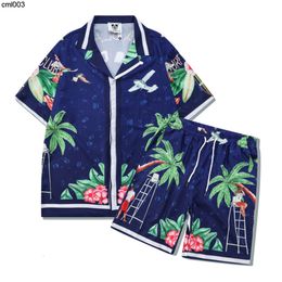 Casa Blancas High Quality Short Set Fashion Casablanc Shirt and Suit Men t Tee Beach Shorts Leather Summer Swim Designer Mens Bprw