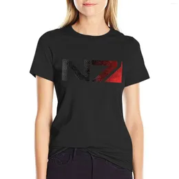 Women's Polos Mass Effect N7 Distressed Logo T-Shirt Western T Shirts For Women Tops