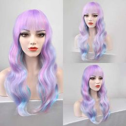 Synthetic Wigs Long Soft Blue Lace Front Human Hair Wigs For Women Straight HD Transparent Lace Frontal Wig Synthetic Front Lace Wig PrePlucked