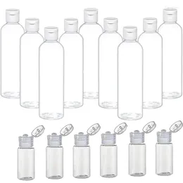 Storage Bottles 5Pcs 5ML-100ML Clear Empty Plastic Travel Size W/ Flip Cap Sample Bottle For Liquids Shampoo Lotion Conditioner