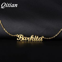 Personalized Name Necklace Gold Stainless Steel Name Necklace Customized Name NecklacesCustom Pendant Charm Women Jewelry Gift 240416