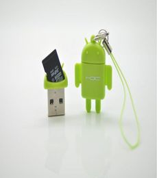 Android USB Card Reader Robot Doll Mobile Phone Micro SD Card Reader TF card reader 100pcs8014243