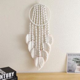 Decorative Figurines Creative Woven Tapestry For Living Room Bedroom Dream Catcher Hanging Wall Leaf Shaped Decoration