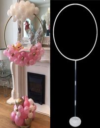 2set Round Circle Balloon Holder Bow Arch Balloons Frame Column Stand Baby Shower Balloons Decor Kids Birthday Party Supplies2546550