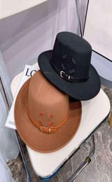 Designer Fashion Fedora Hats Luxury Bucket caps Womens Flat Top Hat Autumn Winter Sunhat Men Casual Female Fisherman Felt Cap high6543551