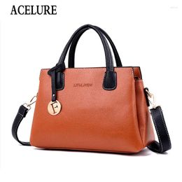 Bag ACELURE Sequined Pendant Fashion Women Solid PU Leather Shoulder Bags Female Satchels Top-handle Ldadies Shopping Handbags