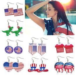 Hoop Earrings 2024 American Independence Day Fashionable Acrylic A And Simple Choice For Gift Giving Ladies