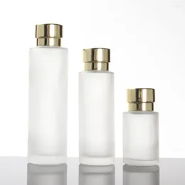 Storage Bottles Empty 20ml Glass Toner Bottle With Gold Lid Mini Travel Perfume