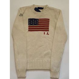 New 23Ss Ladies Knitted Sweater - American Flag Winter High-End Fashion Brand Comfortable Cotton Pullover 100% Mens 66