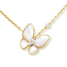 desiner womens Necklaces Classic18k gold silver Necklaces 4/Four Leaf Butterflies Necklaces Pendants Plated Necklaces Girl Day Engagement Jewelry-Gift