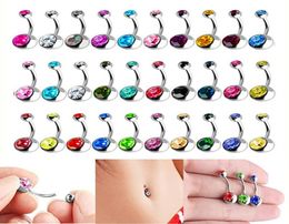Hoop Huggie 5102030 Pcs Colorful 14G Belly Button Rings CZ Crystal Stud For Women Piercing Jewelry Bars Navel1248118