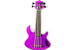 MiNi 4string ukulele electric bass with purple color01239622105