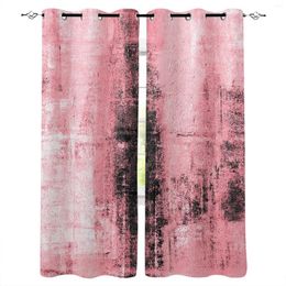 Curtain Pink Oil Painting Texture Paint Window Living Room Kitchen Panel Blackout Curtains For Bedroom