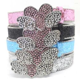 Belts Diamond Studded Love Heart Wing Sequin Belt Women Girls Fashion Jeans Dress Waistband Y2K Hip Hop Punk For Girlfriend