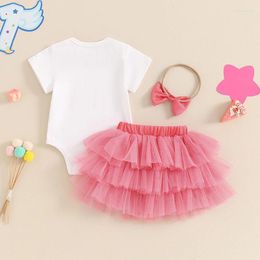 Clothing Sets Baby Girl 1st Birthday Outfit Sweet One Print Romper Tutu Dress Tulle Skirt Set First Cake Smash