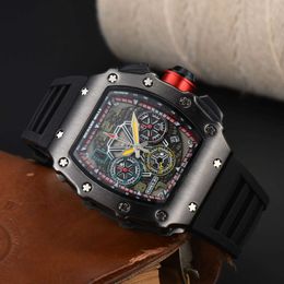 Watch watches AAA 2024 Mens New Wine Bucket Watch Six Pin Multi functional Silicone Tape Quartz Watch
