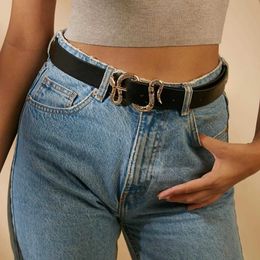 Belts Pipa Bella by Nykaa Fashion Black Faux Leather Serpent Buckle Belt Black Free Size