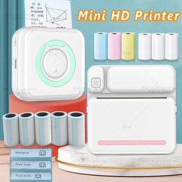 Portable Mini Label Printer Po Thermal Adhesive Labels Printers Inkless Bluetooth Pocket Mini Printer Stickers Maker 57MM 240416