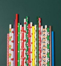 100Pcs Christmas Paper Straws Gold Straws Xmas Decoration Party Straws for Drinks Baby Shower Halloween Wedding Birthday FY5587 922562300