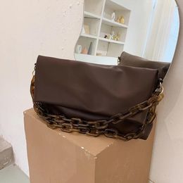 Bag Fashion Casual Acrylic Chains Women Handbags PU Leather Crossbody Bags For Small Flap Bolsa Brand Messenger Girls