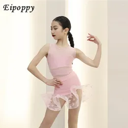 Stage Wear Latin Dance Spring And Summer Children Exercise Clothing Training Girls Performance