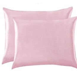 2026inch Silk Satin Pillowcase Home Multicolor Ice Silk Pillow Case Zipper Pillow Cover Double Face Envelope Bedding Pillow Cover1657761