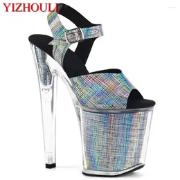 Dance Shoes 8 Inch Summer Sandals Colour Changing Material Uppers Soles For Parties And Nightclubs 20cm High Heel Models Dancing