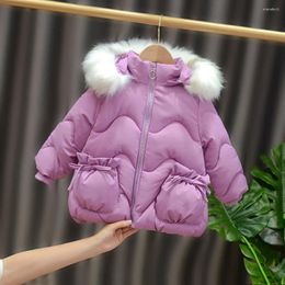 Down Coat Infants Kids Fur Hooded Thicken Princess Parkas Outwear Casacos Coats Snow Wear Est Warm Winter Children Baby Girls